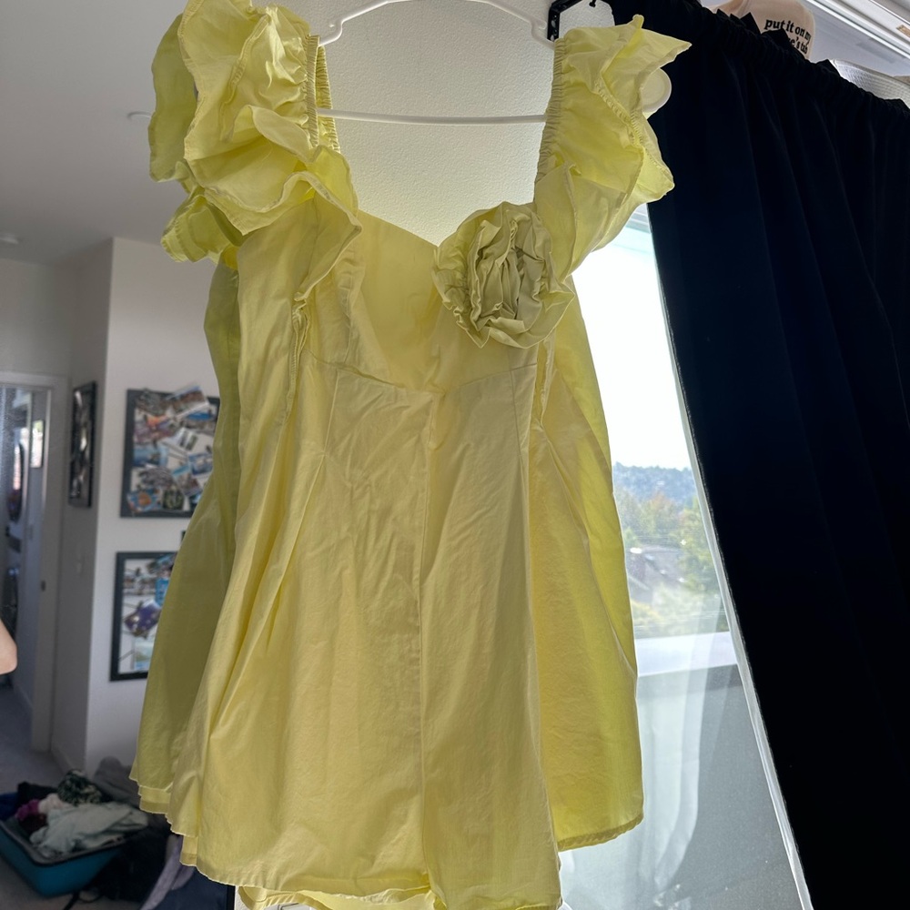 fab'rik Light Yellow Ruffled Romper